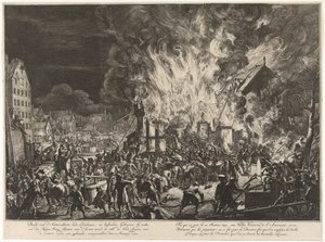 Fire in the Ropewalks of the Admiralty, 1673 by Romeyn de Hooghe (attributed to)