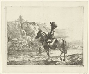 Rider by a River by Romeyn de Hooghe (attributed to)