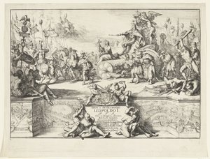 Allegory of the Victories of Leopold I (series: Entry of Leopold I into Brussels after Defeating the Turks, 1686) by Romeyn de Hooghe