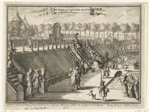 Side View of a Terrace Waterfall in the Park of Het Loo Palace by Romeyn de Hooghe