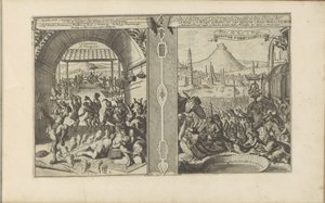 Chief Smith with the Virginians; Royal Feast in Pegu by Romeyn de Hooghe
