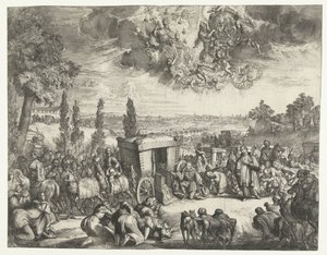 Charles II of Spain Kneeling by a Coach by Romeyn de Hooghe