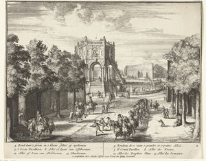 Avenue in the Park of Enghien Leading to a Pavilion (The Park of Enghien) by Romeyn de Hooghe