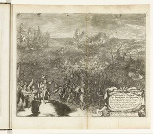 Night March of the Spanish Soldiers to Duiveland, 1575 (title on object: Admirable Passage des Espagnols en Zelande) (series title: Wars of Flanders) by Romeyn de Hooghe