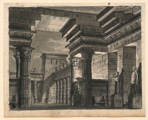 Stage Design, Egyptian Buildings by Romolo Achille Liverani