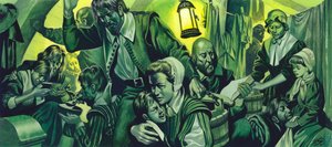Crowded Conditions on The Mayflower by Ron Embleton