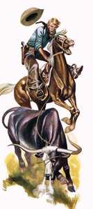 Texan Cowboy at Work by Ron Embleton