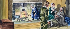 The Pilgrim Fathers in Half Built Houses by Ron Embleton