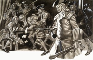 Unidentified robbery or raid on a gambling house by Ron Embleton