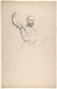 Bearded, Bare-Chested Male Figure, Study for 