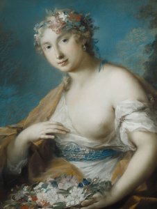 Flora, Half Length, Holding a Basket of Flowers