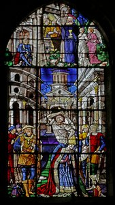Window depicting the execution of St Denis by Rouen School