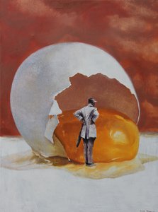 Surreal Man Giant Egg