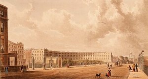 The Crescent, Portland Place, Aquatint Published in 1822 by Rudolph Ackermann