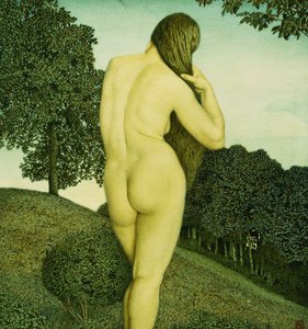 Standing Nude in a Landscape by Rudolph Riemerschmid