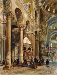 Interior of the Basilica di San Marco, Venice by Rudolf von Alt