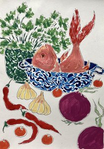 Fresh Fish and Vegetables