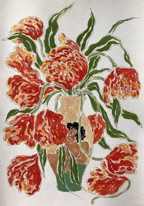 Vibrant Tulips in Vase
