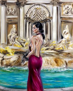 At the Trevi Fountain by Ruslana Levandovska