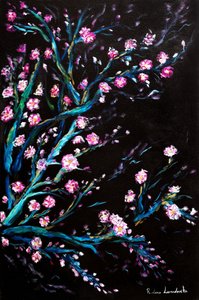 Cherry Blossoms in Black