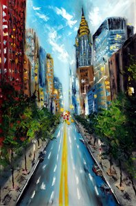 Manhattan Street New York by Ruslana Levandovska