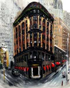 Snow in New York City Wall Street by Ruslana Levandovska