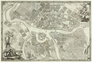 Map of Petersburg Book to the 50th Anniversary of the Founding of St. Petersburg, 1753 by Russian Master