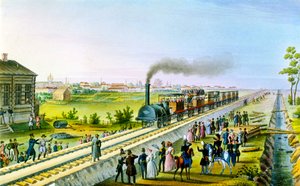 Opening of the First Railway Line from St Petersburg to Pavlovsk, Russia, 1830s