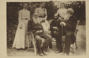 Leo Tolstoy with family and friends