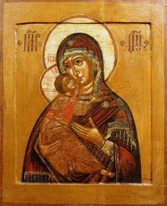 Mother of God of Vladimir, Icon from North Western Russia, Late 17th Century by Russian School