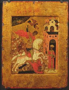 St. George and the Dragon, Icon by Russian School