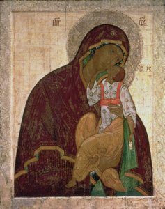 The Yakhroma Madonna of Humility, Russian icon, possibly School of Pskov by Russian School