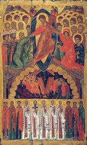The Descent into Hell, with Selected Saints, late 15th century by Russian icon.