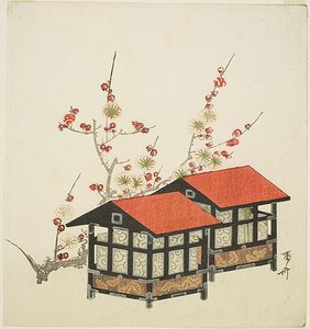 Bird Houses and Plum Branch