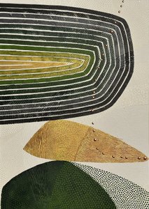 Golden Green Abstract Shapes by SAN STARLING