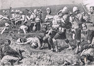 Majuba Hill, 27th February 1881 (1st Boer War) (Illustration from British Battles on Land and Sea, 1915) by S. Begg