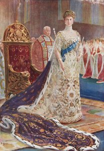 Queen Mary in coronation robes by S. Begg