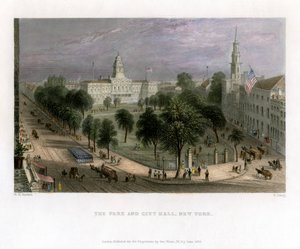 The Park and City Hall, New York, USA by S. Lacey
