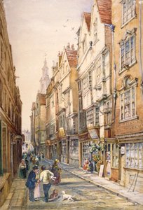 Buildings in Wych Street, including the Rising Sun Tavern, Westminster, London, c1860