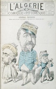 Caricature of General Felix Gustave Saussier, cover of 