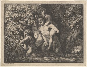 Satyr Family, on the Move by Salomon Gessner