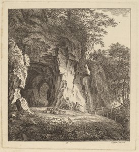 Two Shepherds in a Rocky Landscape
