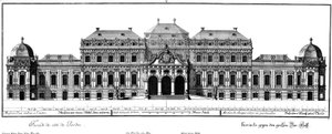 Elevation of the Ehrenhof Facade by Salomon Kleiner
