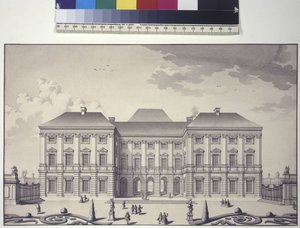 Front View of the Garden Facade of Liechtenstein Palace in Rossau