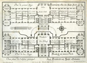 Floor Plan of the Ground and Main Floor of the Upper Castle by Salomon Kleiner
