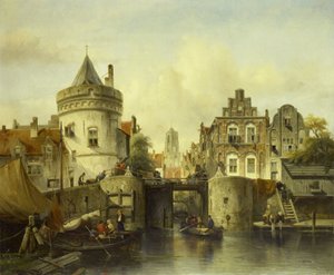 Imaginary View Based on the Kolksluis by Salomon Leonardus Verveer