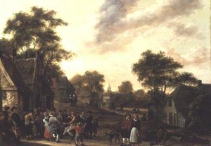 Peasants Roistering by Salomon Rombouts