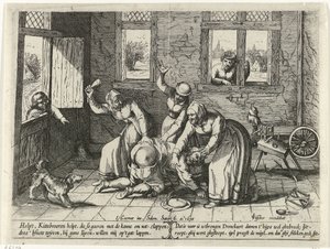 Man Beaten by Three Women by Salomon Savery