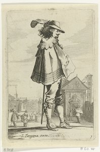 Standing Officer in Profile, Armed Officers and Soldiers (series title) by Salomon Savery