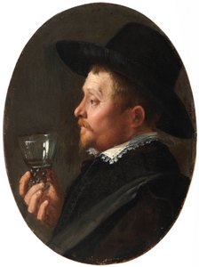 Man Holding a Roemer by Salomon de Bray